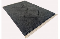 Gruby 2,5cm dywan Shaggy Berber z Indii ręcznie tkany 120x180cm szary