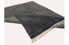 Gruby 2,5cm dywan Shaggy Berber z Indii ręcznie tkany 120x180cm szary