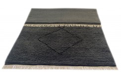 Gruby 2,5cm dywan Shaggy Berber z Indii ręcznie tkany 120x180cm szary