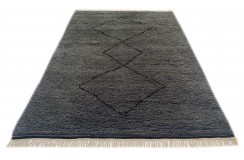 Gruby 2,5cm dywan Shaggy Berber z Indii ręcznie tkany 120x180cm szary