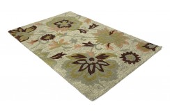 100% wełna gruby dywan z Indii 120x180cm flowers designerski