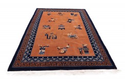 Przepiękny wełniany dywan Peking China Antik Finish 100%WEŁNA 200x300