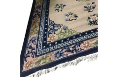 Dywan Aubusson Peking China Antik Finish ręcznie tkany z Chin 200x250cm 100% wełna oryginalny kwiatowy beżowy