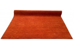 Gładki 100% wełniany dywan Gabbeh Handloom pomarańczowy 200x300cm 2cm gruby