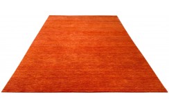 Gładki 100% wełniany dywan Gabbeh Handloom pomarańczowy 200x300cm 2cm gruby