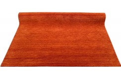Gładki 100% wełniany dywan Gabbeh Handloom pomarańczowy 200x300cm 2cm gruby