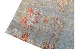 Jedwabny / wełniany dywan z Nepalu 200x300cm w stylu abstrakcyjnym