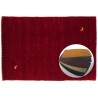 Mięciutki 100% wełniany dywan Gabbeh Handloom czerwony 80x120cm gładki etniczny 2cm gruby