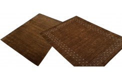 Gładki 100% wełniany dywan Gabbeh Handloom brązowy 200x300cm bez wzorów