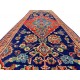 Perski wełniany recznie tkany dywan chodnik Hamadan niebieski z ornamentami ok 100x320cm