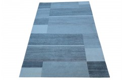 Luksusowy nepalski dywan patchwork szary 200x300cm wełna i jedwab