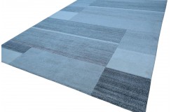 Luksusowy nepalski dywan patchwork szary 200x300cm wełna i jedwab