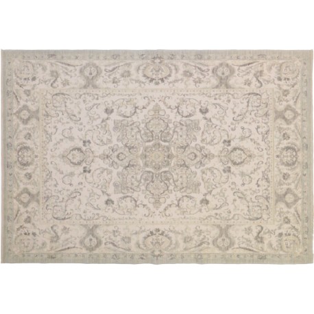 Wysokiego gatunku dywan 100% wełniany dwupoziomowy relief ok 200x300cm, Turcja, beżowy - jasny