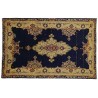 Bogaty klasyczny kwiatowy perski dywan Kerman (Kirman) Iran ok 200x300m 100% wełna granatowy, złoty