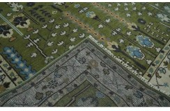 Unikatowy dywan wełniany Uszak - Oushak moss green, ivory drzewo życia z Indii deseń