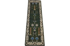 Unikatowy dywan wełniany Uszak - Oushak moss green, ivory drzewo życia z Indii deseń