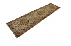 Jasny piękny oryginalny perski dywan Saruk z kwiatami ok 80x300cm 100% wełna, Iran