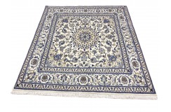 Ręcznie wiązany dywan Nain  z Iranu 200x200cm beżowy oryginalny unikat