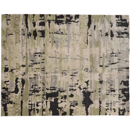 Dywan 100% wełna owcza wysokogórska jedny ręcznie tkany dywan Nepal Premium 140x200cm vintage, unikat w zieleniach