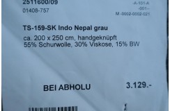 Ekskluzywny, jedyny dywan wełna / jedwab z Nepalu deseń abstrakcyjny vintage 200x250cm luksus, niebieski