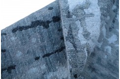 Ekskluzywny, jedyny dywan wełna / jedwab z Nepalu deseń abstrakcyjny vintage 200x250cm luksus, niebieski