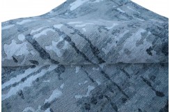 Ekskluzywny, jedyny dywan wełna / jedwab z Nepalu deseń abstrakcyjny vintage 200x250cm luksus, niebieski