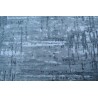 Ekskluzywny, jedyny dywan wełna / jedwab z Nepalu deseń abstrakcyjny vintage 200x250cm luksus, niebieski