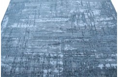 Ekskluzywny, jedyny dywan wełna / jedwab z Nepalu deseń abstrakcyjny vintage 200x250cm luksus, niebieski