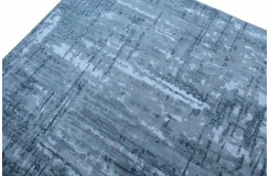 Ekskluzywny, jedyny dywan wełna / jedwab z Nepalu deseń abstrakcyjny vintage 200x250cm luksus, niebieski