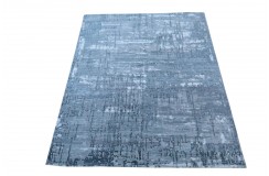 Ekskluzywny, jedyny dywan wełna / jedwab z Nepalu deseń abstrakcyjny vintage 200x250cm luksus, niebieski