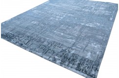 Ekskluzywny, jedyny dywan wełna / jedwab z Nepalu deseń abstrakcyjny vintage 200x250cm luksus, niebieski