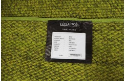 LUKSUSOWY zaplatany dywan BRINKER FEEL GOOD CARPETS Monopoly 409 green 100% wełna filcowana 200x300cm