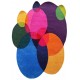 Okrągły niereguralny dywan Colorful Bubbles GD-90 Multi, 100% wełna, ręcznie wykonany