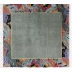 Kwadratowy dywan ręcznie tkany oryginalny Nepal premium Indie 200x210cm 100% wełna zielony z tradycyjnym wzorem