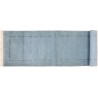 Reliefowany niebieski masywny długi chodnik Nepal Fein 85x340cm oryginalny 100% wełna