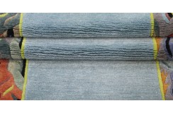 Rzeźbiony luksusowy chodnik z nepalu wartościowy 85x345cm wełna