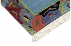 Rzeźbiony luksusowy chodnik z nepalu wartościowy 85x345cm wełna