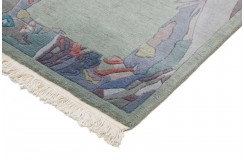 Rzeźbiony luksusowy chodnik z nepalu wartościowy 75x255cm wełna