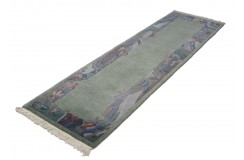 Rzeźbiony luksusowy chodnik z nepalu wartościowy 75x255cm wełna