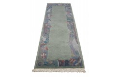 Rzeźbiony luksusowy chodnik z nepalu wartościowy 75x255cm wełna