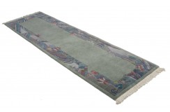 Rzeźbiony luksusowy chodnik z nepalu wartościowy 75x255cm wełna