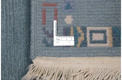 Rzeźbiony niebieski dywan ręcznie tkany 175x240m nepal premium indie
