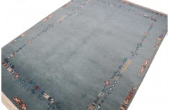Rzeźbiony niebieski dywan ręcznie tkany 175x240m nepal premium indie