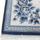  Piękny dywan Aubusson ręcznie tkany z Chin 100% wełna przycinany rzeźbiony niebieski z dużymi kwiatami  i wzorem greckim