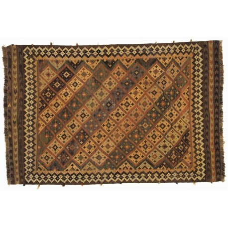 Etniczny kilim z Iranu 100% wełna tkana na wełnie - perski płasko tkany dywan 160x230cm unikat
