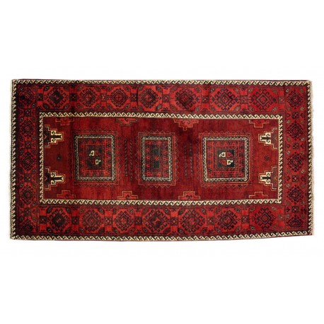 Dywan Beludż 100% wełna 270x135cm oryginał z Iranu tradycyjny ręcznie wiązany gęsty