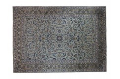 Zielony sygnowany bogaty ręcznie wiązany dywan Keszan - Keshan z Iranu 100% wełnia ok 250x350cm