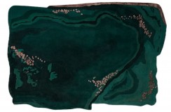  Dwupoziomwy niereguralny dywan Ascethic FOREST MOSS AM-990 Green, 100% wełna, ręcznie wykonany