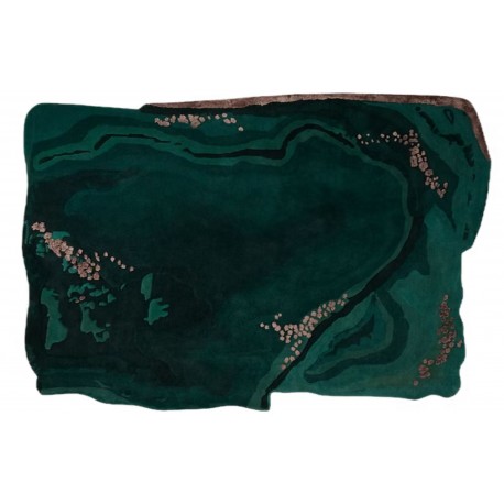  Dwupoziomwy niereguralny dywan Ascethic FOREST MOSS AM-990 Green, 100% wełna, ręcznie wykonany