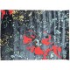 Dwupoziomwy ręcznie wykonany dywan Abstract Art Poppy AA-111 red, 100% jedwab z włókna bananowca